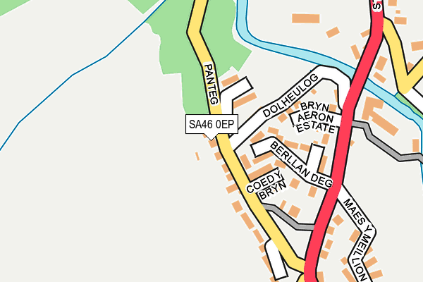 SA46 0EP map - OS OpenMap – Local (Ordnance Survey)