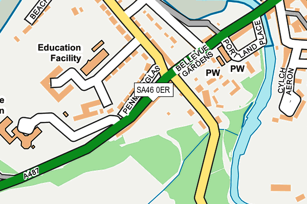 SA46 0ER map - OS OpenMap – Local (Ordnance Survey)