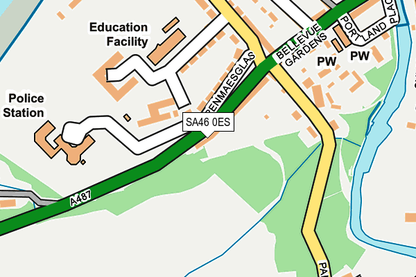 SA46 0ES map - OS OpenMap – Local (Ordnance Survey)