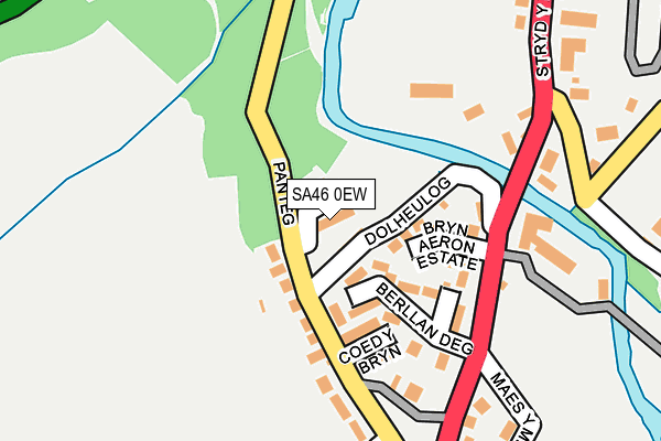 SA46 0EW map - OS OpenMap – Local (Ordnance Survey)