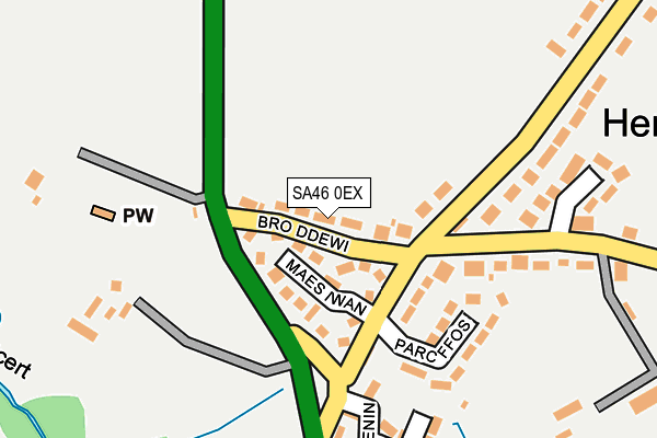 SA46 0EX map - OS OpenMap – Local (Ordnance Survey)