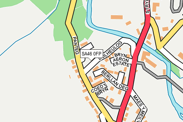 SA46 0FP map - OS OpenMap – Local (Ordnance Survey)