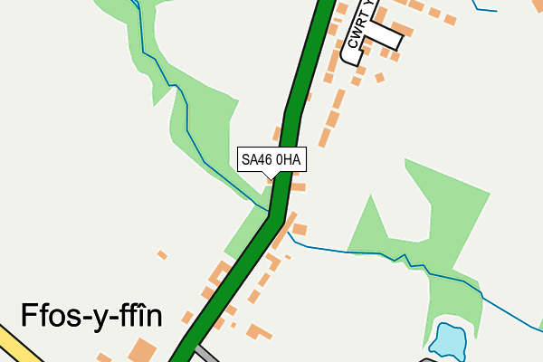 SA46 0HA map - OS OpenMap – Local (Ordnance Survey)