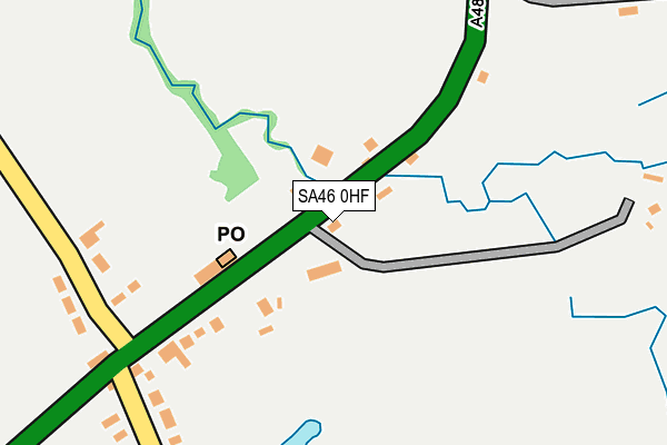SA46 0HF map - OS OpenMap – Local (Ordnance Survey)