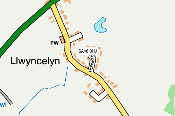 SA46 0HJ map - OS OpenMap – Local (Ordnance Survey)