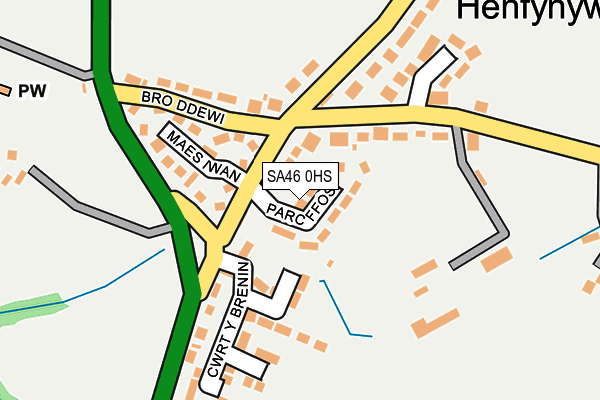 SA46 0HS map - OS OpenMap – Local (Ordnance Survey)