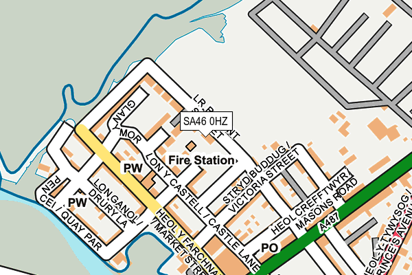 SA46 0HZ map - OS OpenMap – Local (Ordnance Survey)