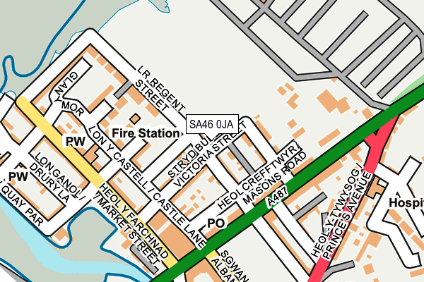 SA46 0JA map - OS OpenMap – Local (Ordnance Survey)