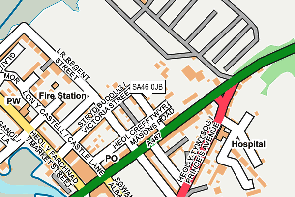 SA46 0JB map - OS OpenMap – Local (Ordnance Survey)