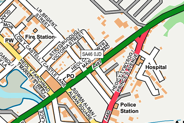 SA46 0JD map - OS OpenMap – Local (Ordnance Survey)