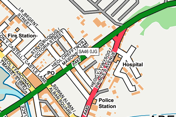 SA46 0JG map - OS OpenMap – Local (Ordnance Survey)