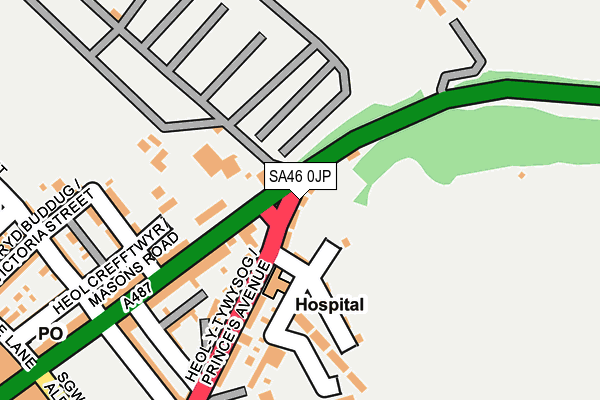 SA46 0JP map - OS OpenMap – Local (Ordnance Survey)