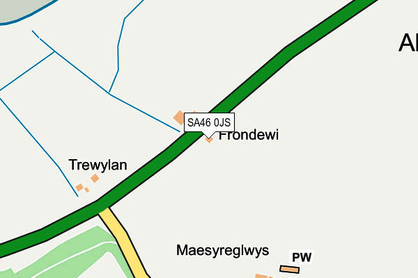 SA46 0JS map - OS OpenMap – Local (Ordnance Survey)
