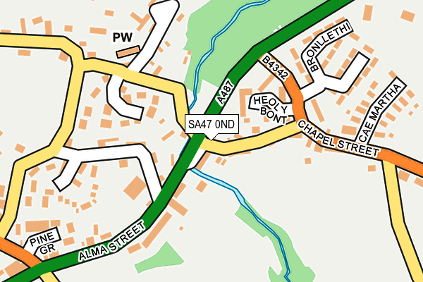 SA47 0ND map - OS OpenMap – Local (Ordnance Survey)