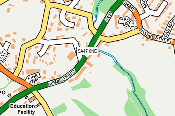 SA47 0NE map - OS OpenMap – Local (Ordnance Survey)