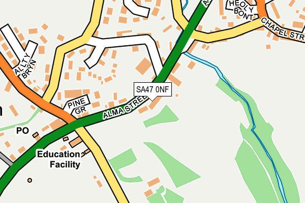 SA47 0NF map - OS OpenMap – Local (Ordnance Survey)