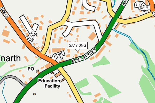 SA47 0NG map - OS OpenMap – Local (Ordnance Survey)