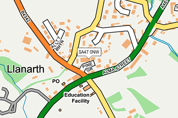 SA47 0NW map - OS OpenMap – Local (Ordnance Survey)
