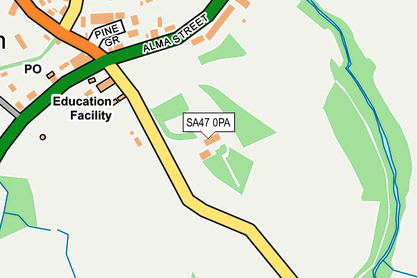 SA47 0PA map - OS OpenMap – Local (Ordnance Survey)