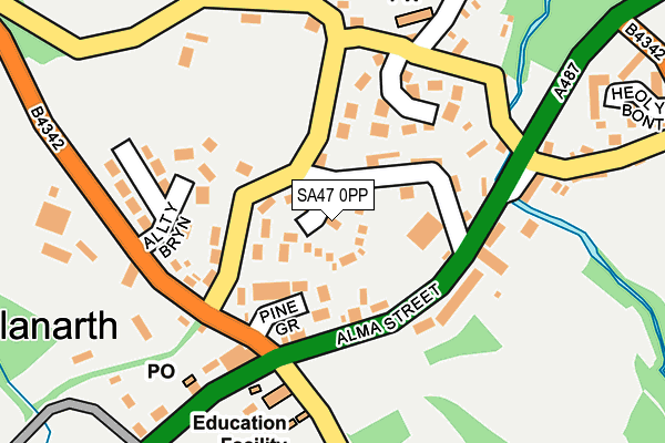 SA47 0PP map - OS OpenMap – Local (Ordnance Survey)