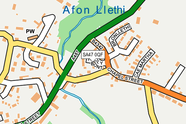 SA47 0QF map - OS OpenMap – Local (Ordnance Survey)
