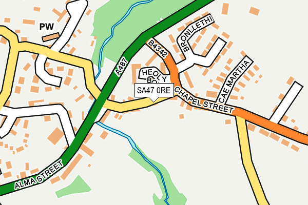 SA47 0RE map - OS OpenMap – Local (Ordnance Survey)