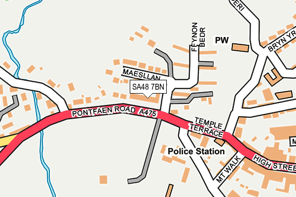 SA48 7BN map - OS OpenMap – Local (Ordnance Survey)