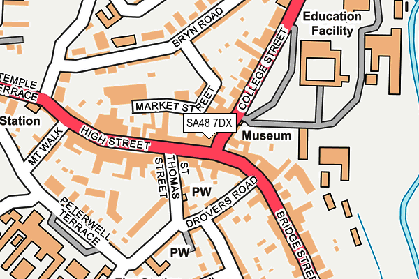 SA48 7DX map - OS OpenMap – Local (Ordnance Survey)