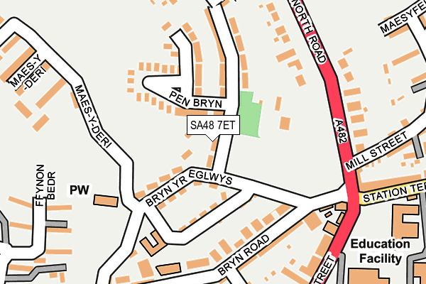 SA48 7ET map - OS OpenMap – Local (Ordnance Survey)