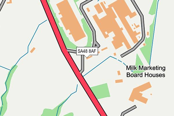 SA48 8AF map - OS OpenMap – Local (Ordnance Survey)