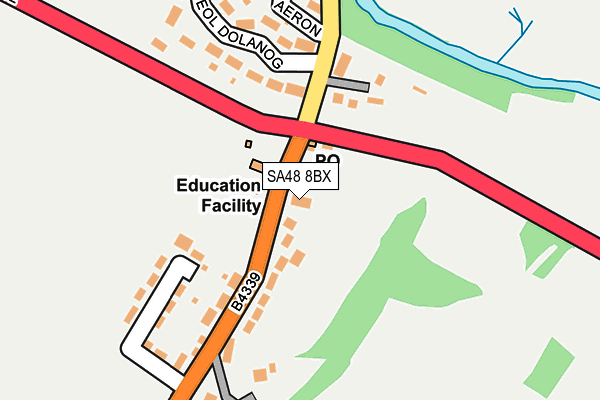 SA48 8BX map - OS OpenMap – Local (Ordnance Survey)