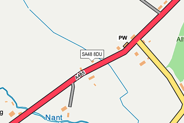 SA48 8DU map - OS OpenMap – Local (Ordnance Survey)