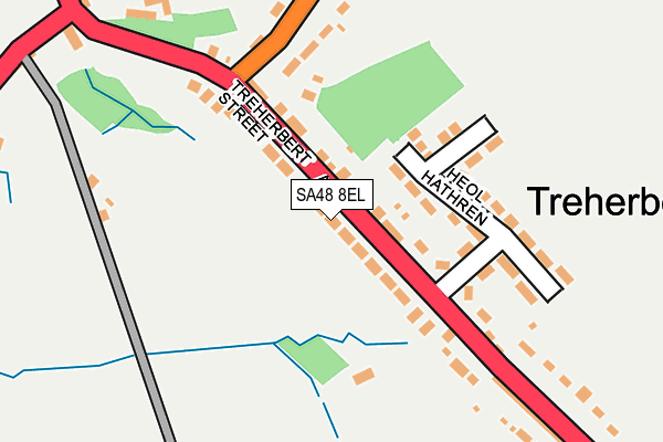 SA48 8EL map - OS OpenMap – Local (Ordnance Survey)