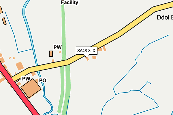 SA48 8JX map - OS OpenMap – Local (Ordnance Survey)