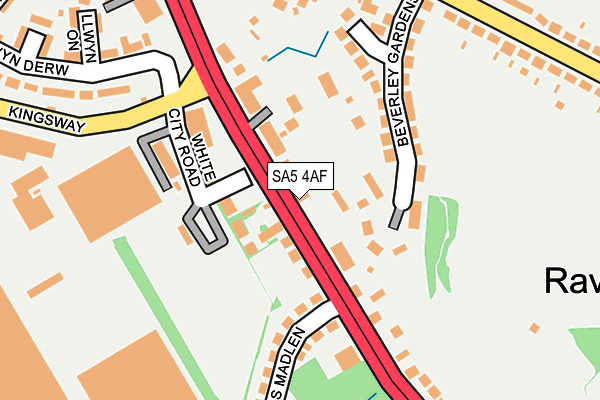 SA5 4AF map - OS OpenMap – Local (Ordnance Survey)