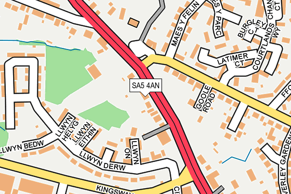 SA5 4AN map - OS OpenMap – Local (Ordnance Survey)