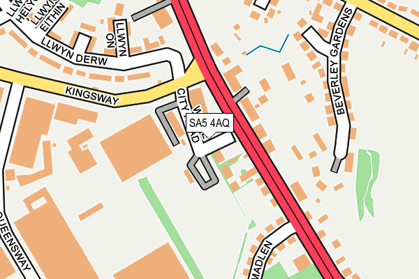 SA5 4AQ map - OS OpenMap – Local (Ordnance Survey)