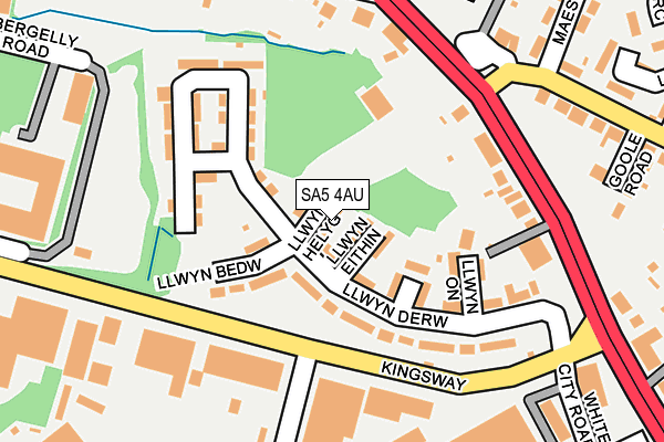 SA5 4AU map - OS OpenMap – Local (Ordnance Survey)