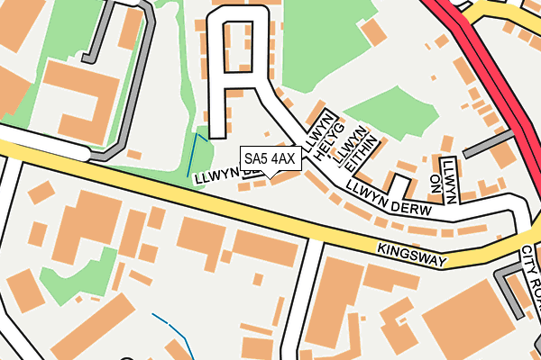 SA5 4AX map - OS OpenMap – Local (Ordnance Survey)