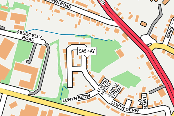 SA5 4AY map - OS OpenMap – Local (Ordnance Survey)