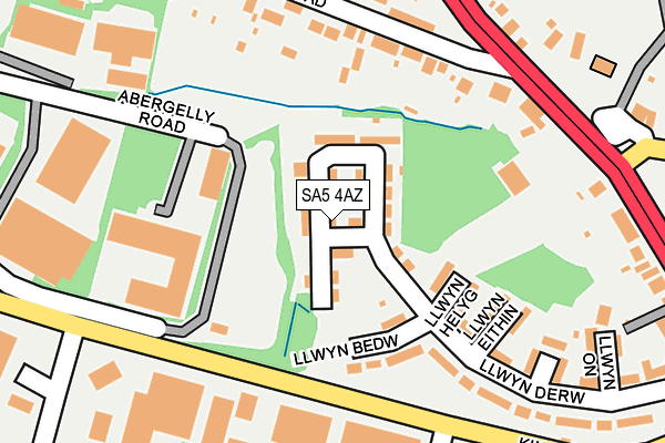 SA5 4AZ map - OS OpenMap – Local (Ordnance Survey)
