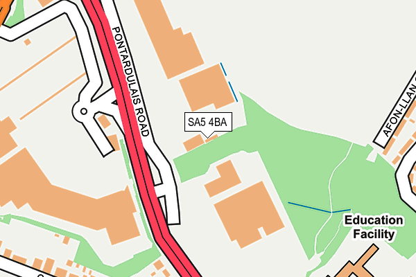 SA5 4BA map - OS OpenMap – Local (Ordnance Survey)