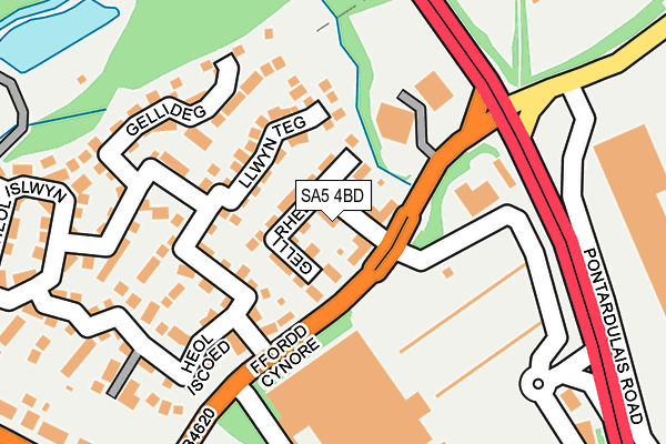 SA5 4BD map - OS OpenMap – Local (Ordnance Survey)