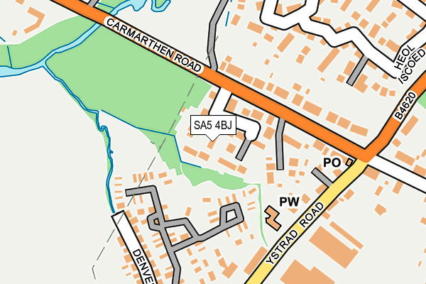 SA5 4BJ map - OS OpenMap – Local (Ordnance Survey)