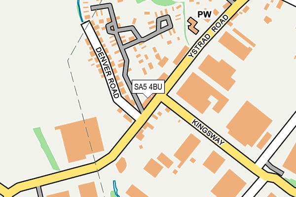 SA5 4BU map - OS OpenMap – Local (Ordnance Survey)