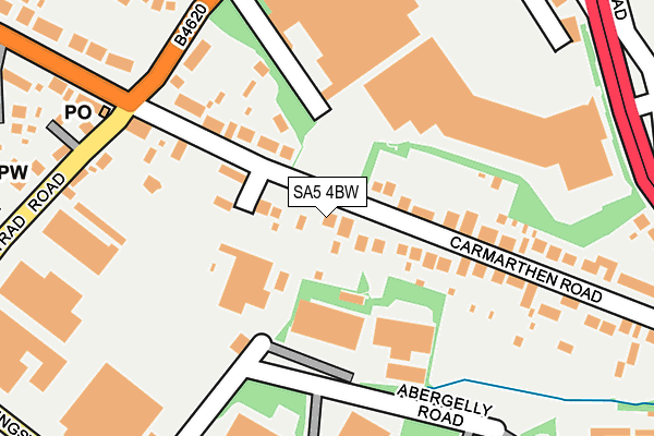SA5 4BW map - OS OpenMap – Local (Ordnance Survey)