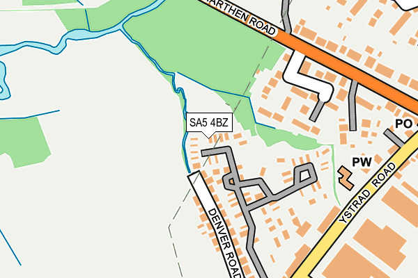 SA5 4BZ map - OS OpenMap – Local (Ordnance Survey)