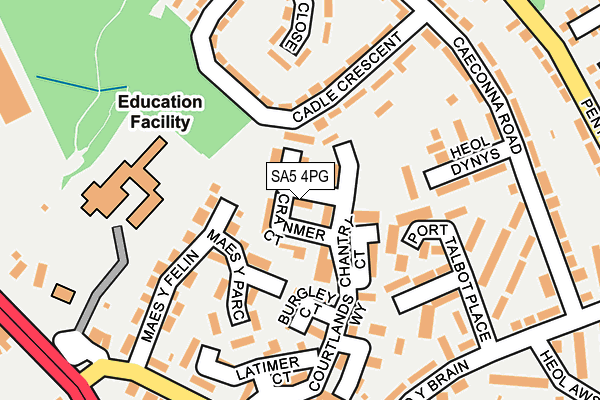 SA5 4PG map - OS OpenMap – Local (Ordnance Survey)