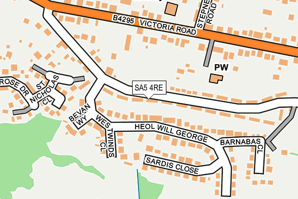 SA5 4RE map - OS OpenMap – Local (Ordnance Survey)