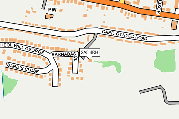 SA5 4RH map - OS OpenMap – Local (Ordnance Survey)